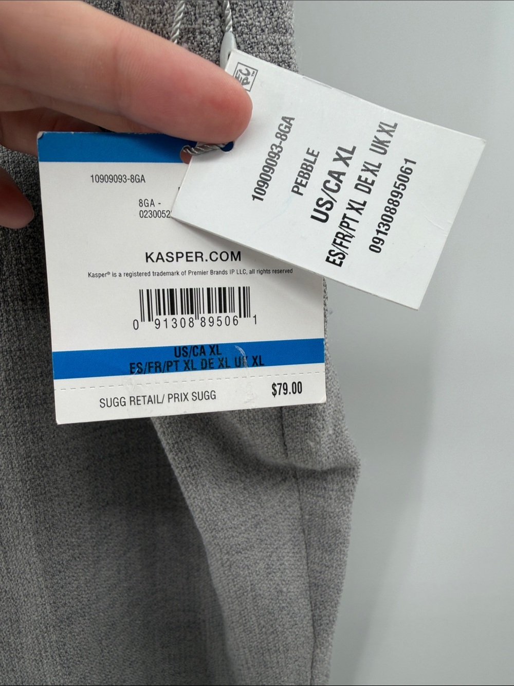 Kasper Women's Wide Leg Pull on Pants - Pebble - XL - New with tags - Picture 5 of 10